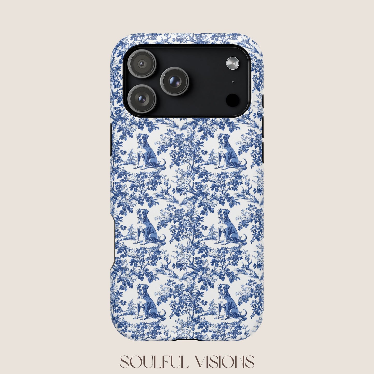 Pitbull Toile De Jouy Magnetic Phone Case