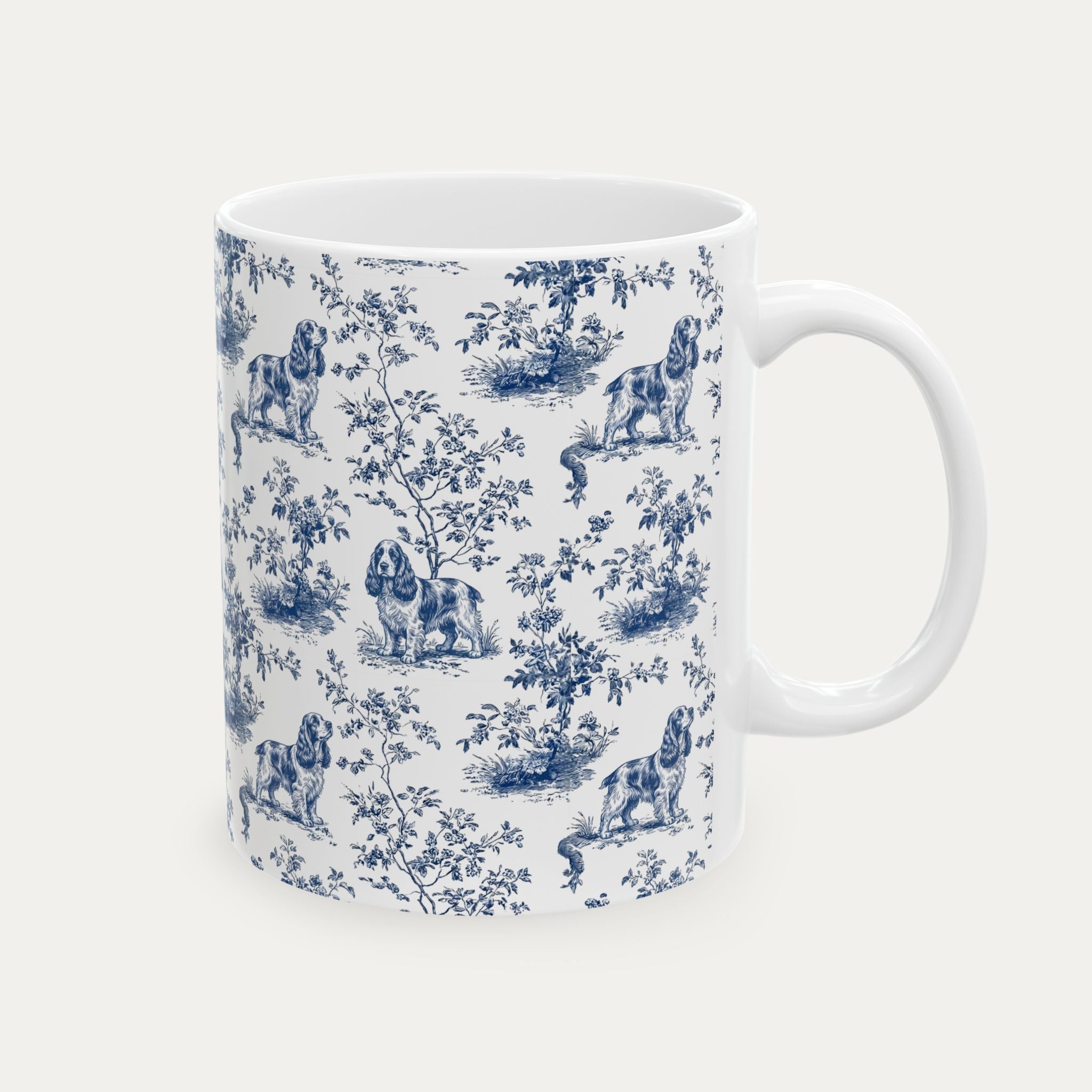 Cocker Spaniel Blue Toile Mug