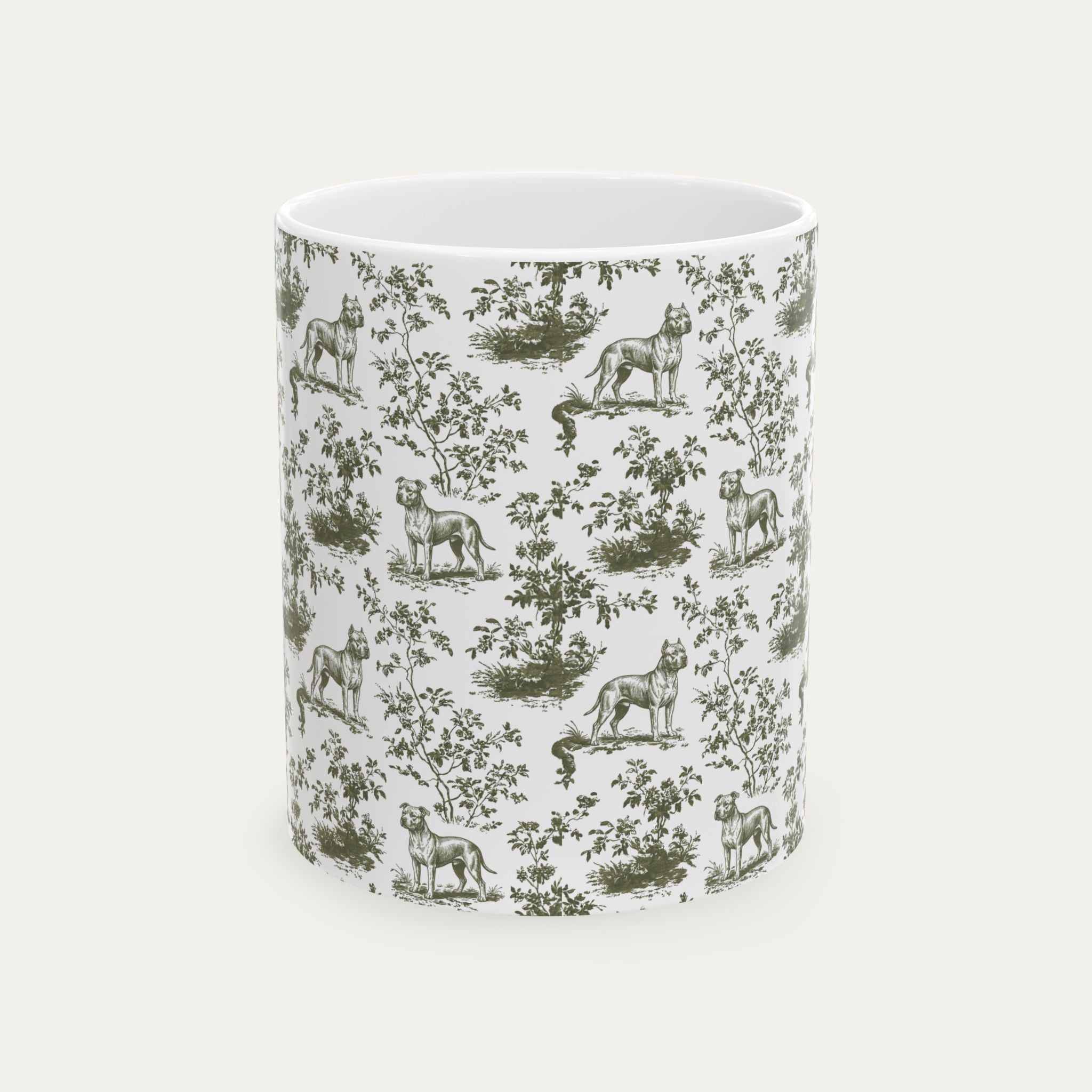 Pitbull Sage Green Toile Mug