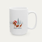 Custom Dachshund  Longhaired Red  and White Piebald Christmas Santa Hat Mug