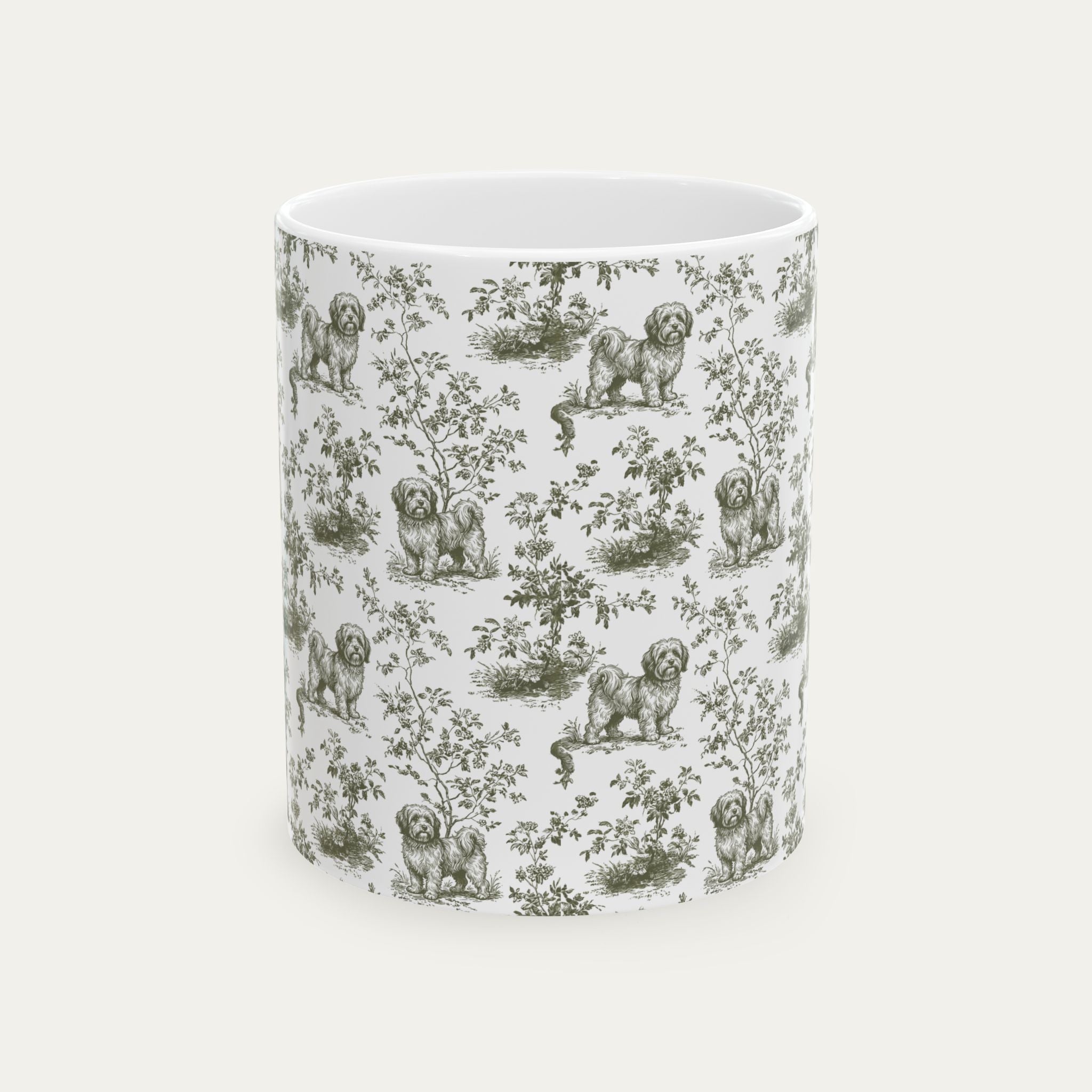 Havanese Sage Green Toile Mug