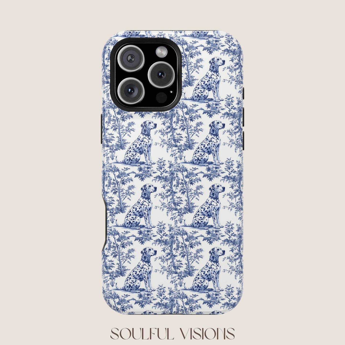 Dalmatian Toile De Jouy Magnetic Phone Case