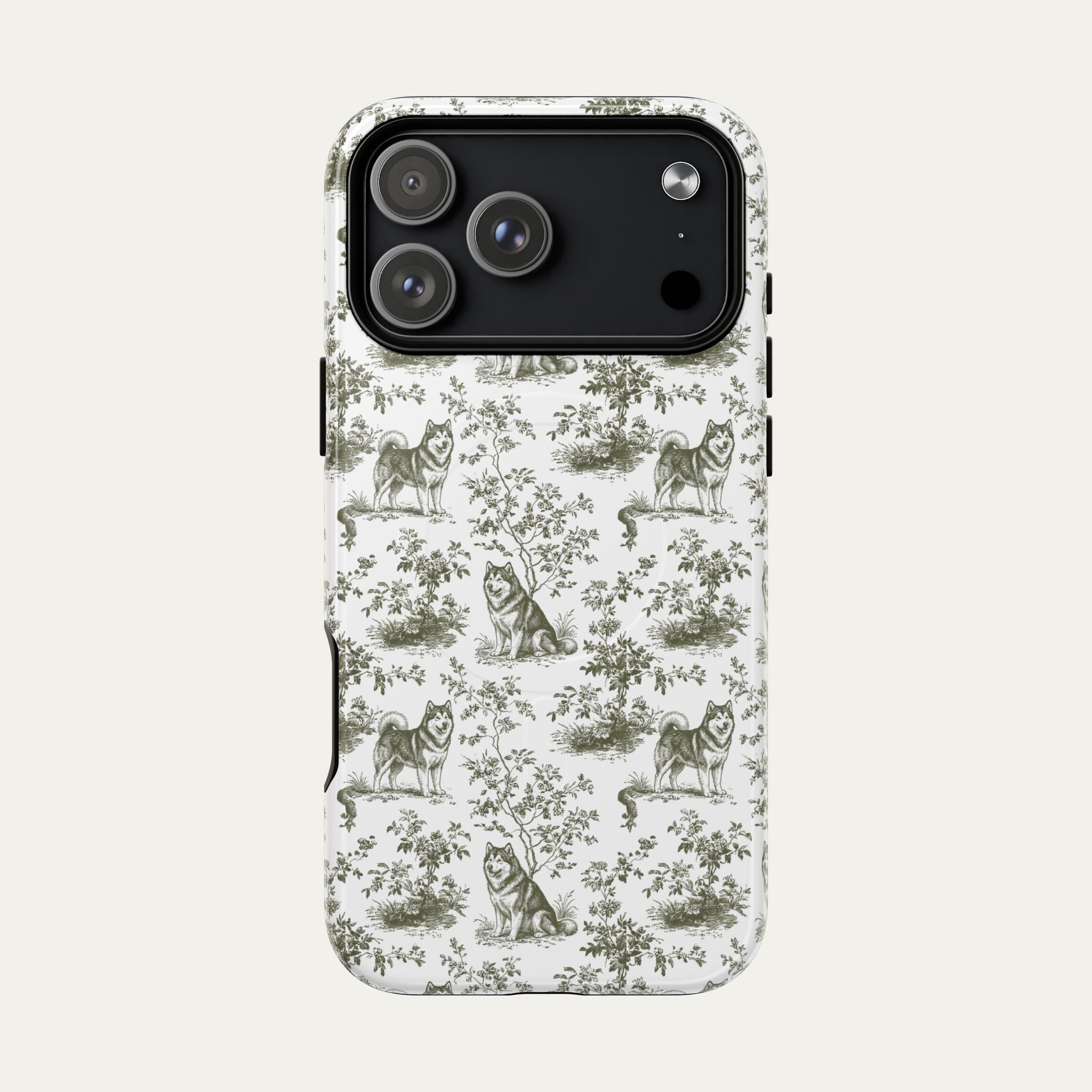 Alaskan Malamute Sage Green Toile phone Case