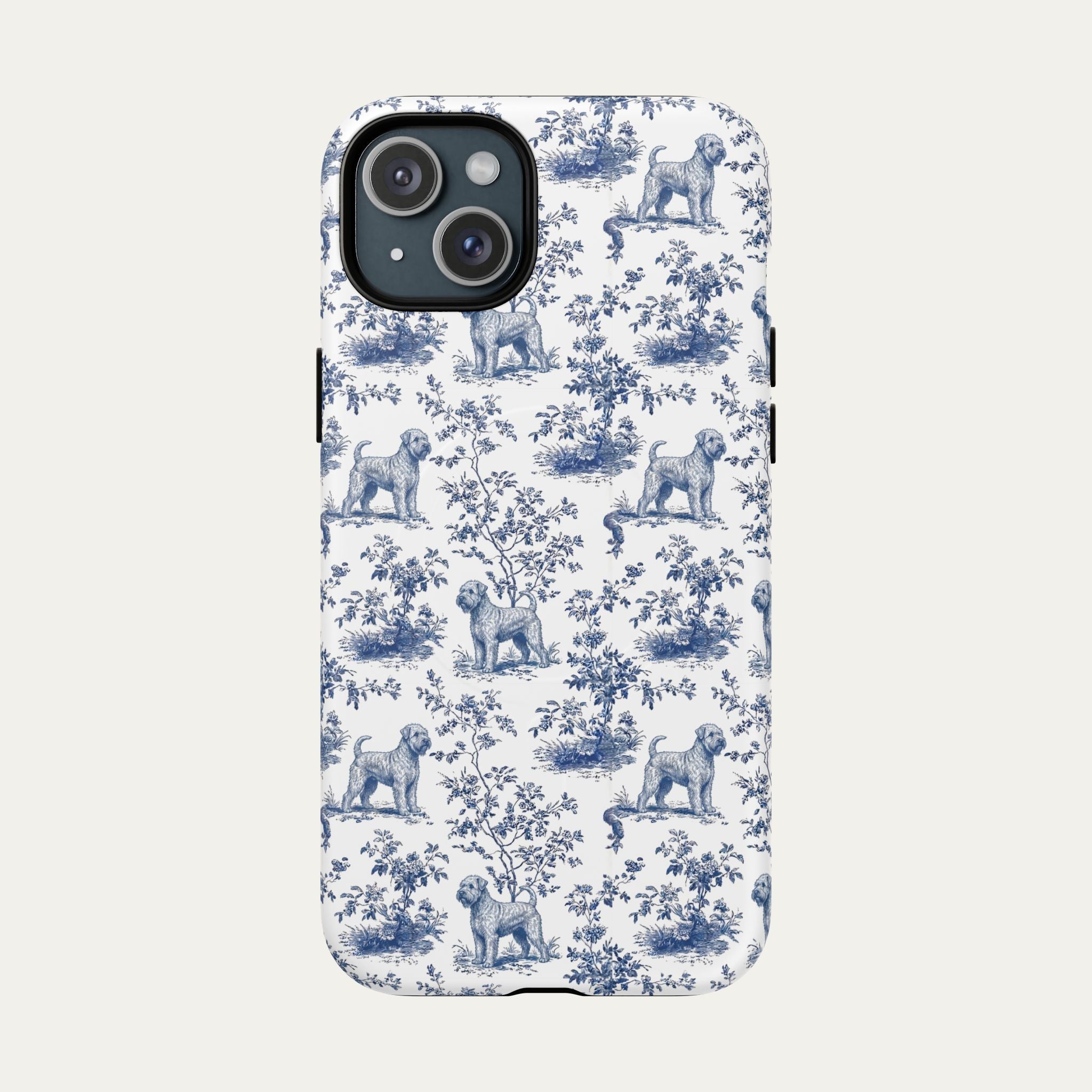 Wheaten Terrier Blue Toile Phone case
