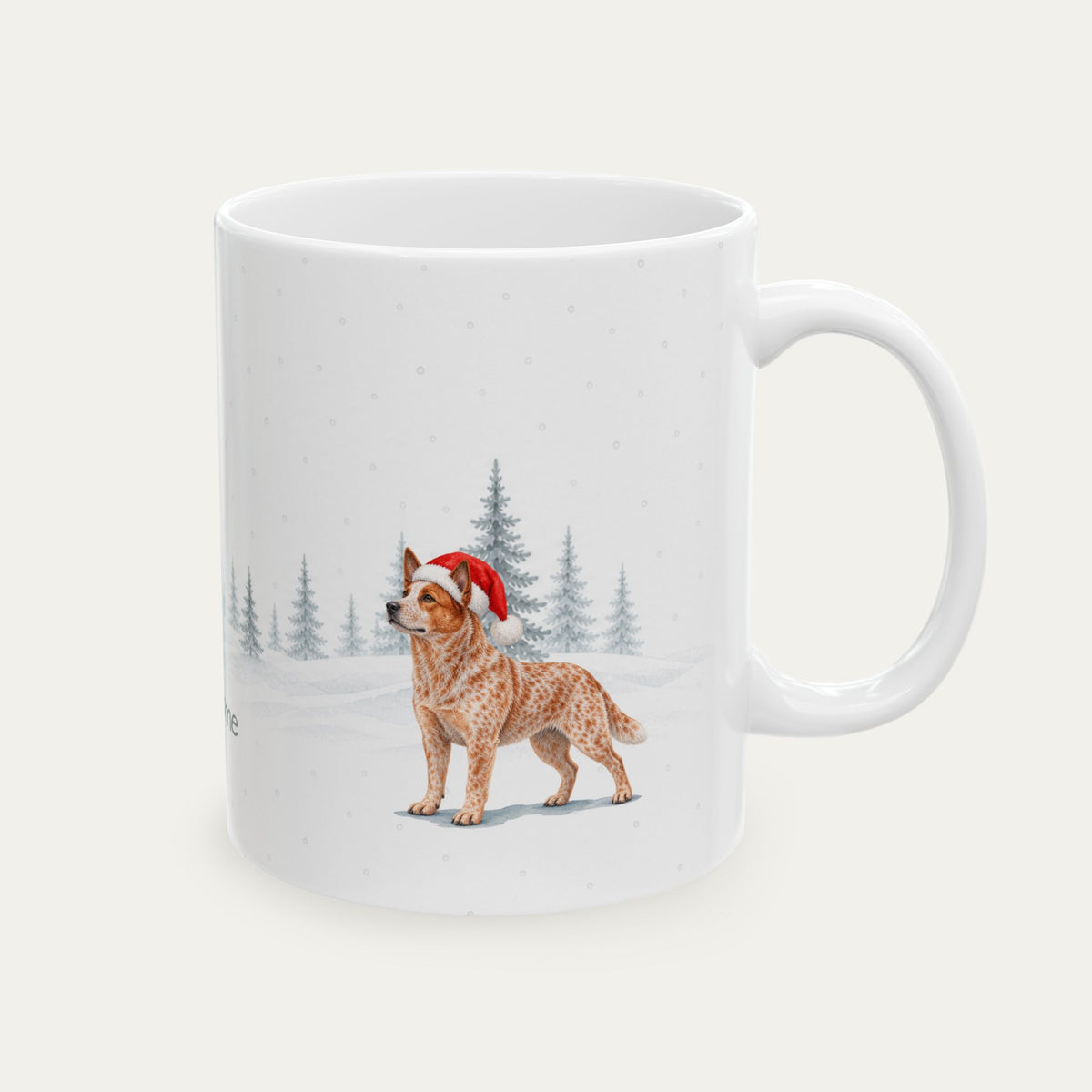 Custom Australian Cattle Dog Red Chrismas Santa Hat Mug