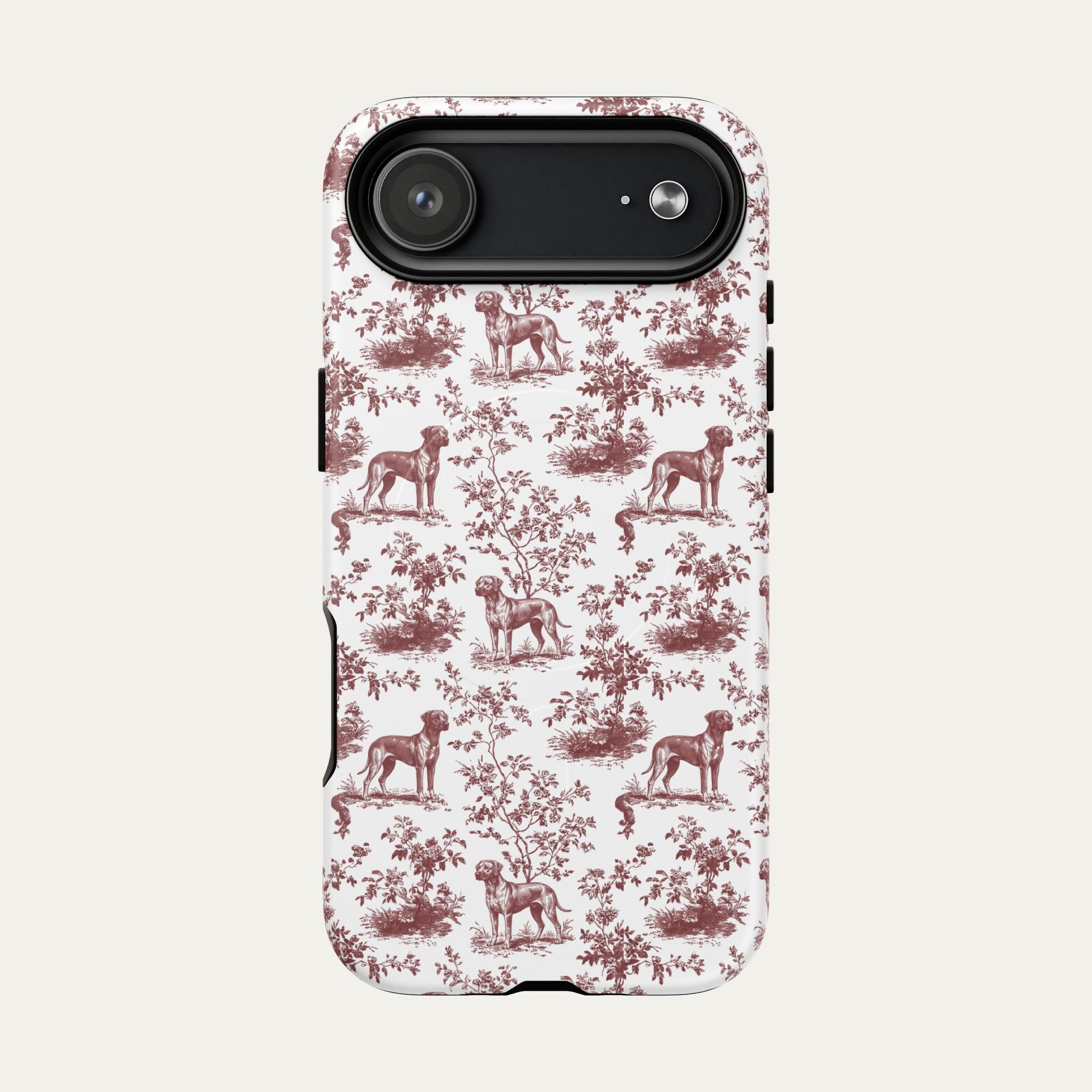 Rhodesian Ridgeback Burgundy Toile phone Case