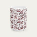 Scottish Fold Cat Burgundy Toile Mug