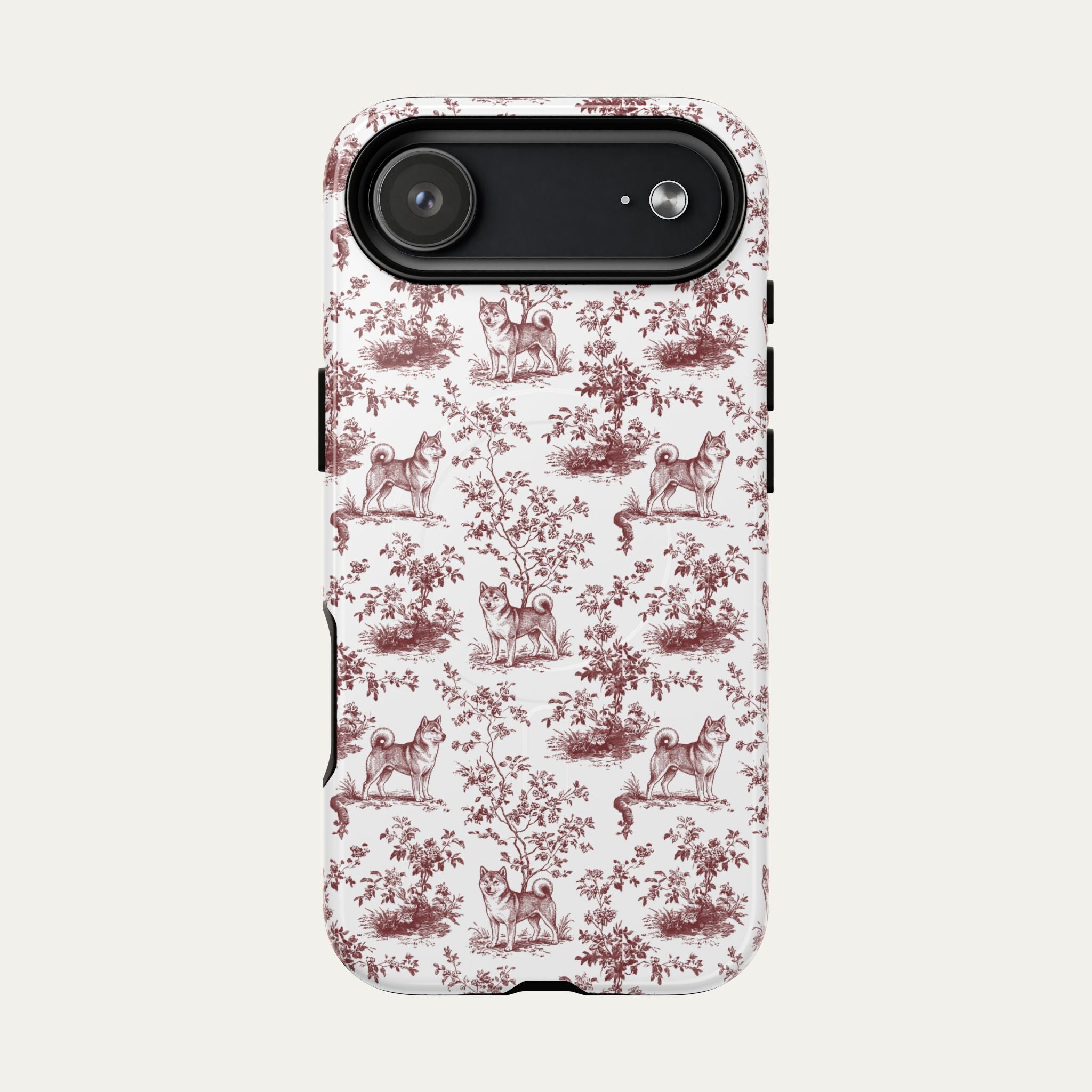 Shiba Inu Burgundy Toile phone Case