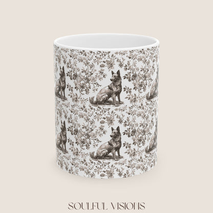 Belgian Malinois Toile de Jouy Mug