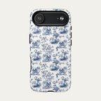 Pomeranian Blue Toile Phone case
