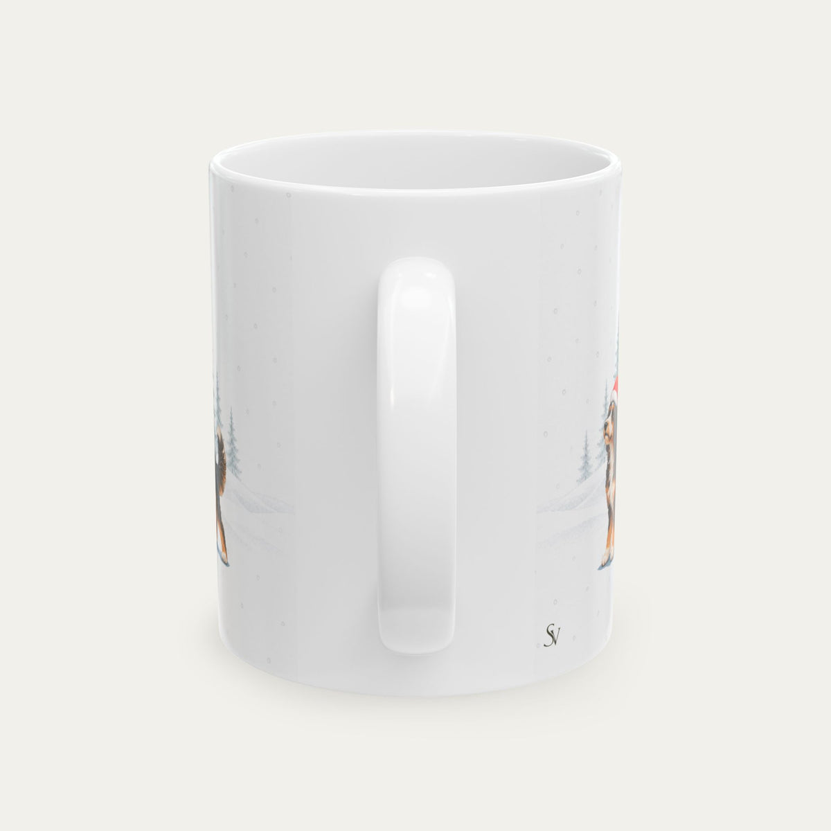 Custom Bernedoodle Tri Color Christmas Hat Santa Hat Mug