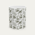 Tabby Cat Sage Green Toile Mug