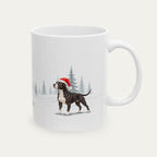 Custom Pitbull Black and White Christmas Santa Hat Mug