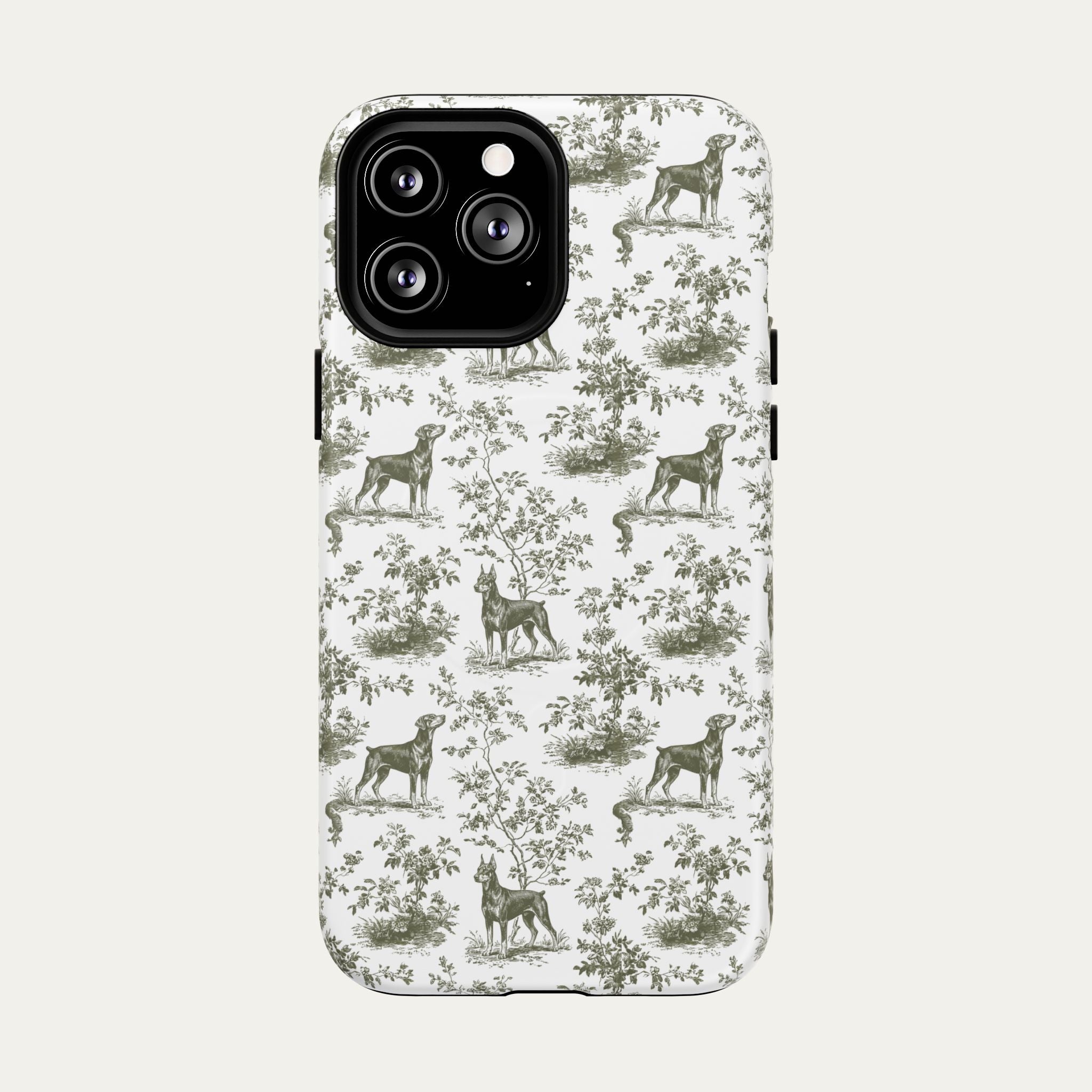 Doberman Sage Green Toile phone Case