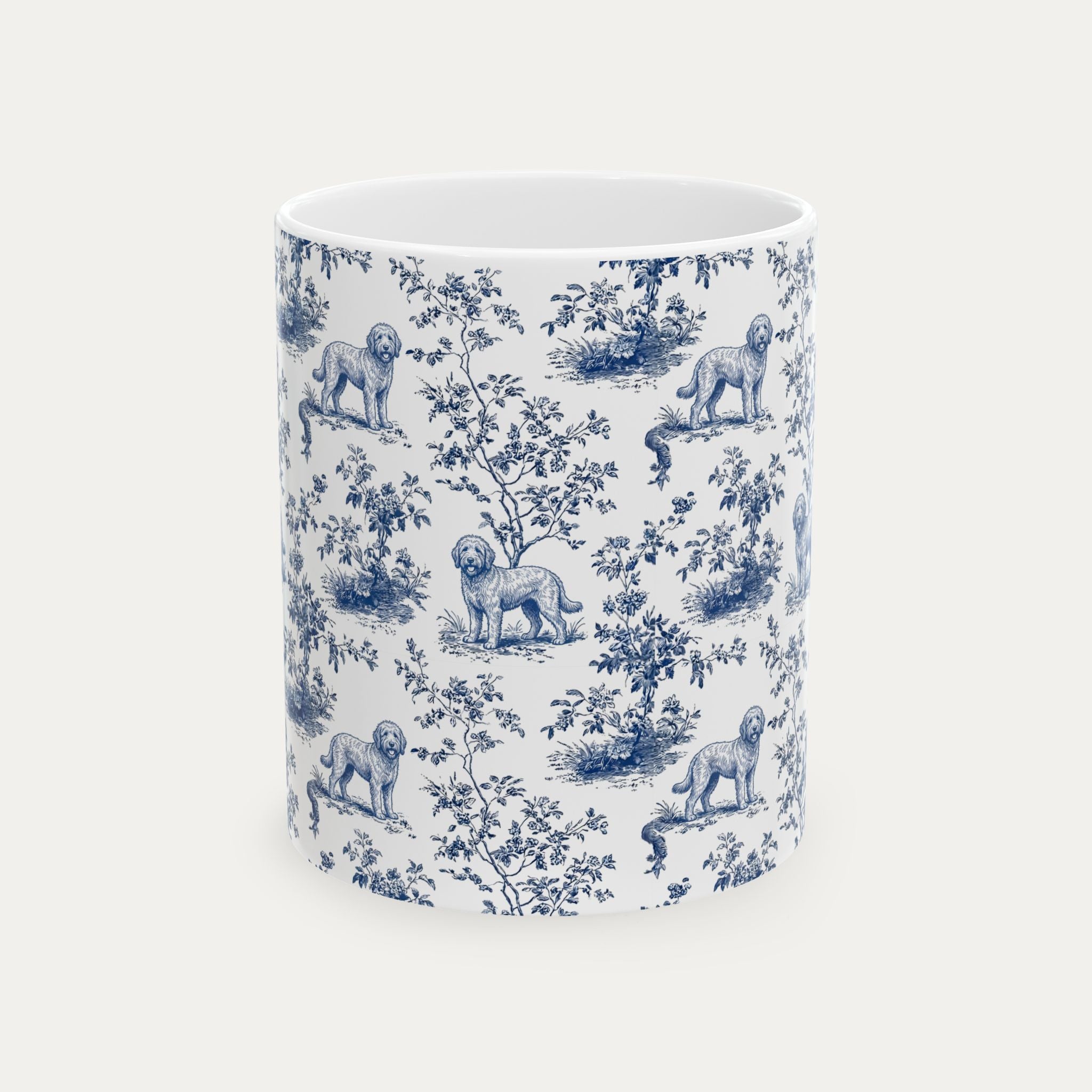 Goldendoodle Blue Toile Mug