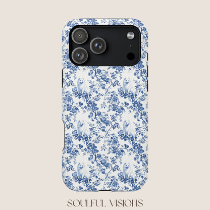 Samoyed Toile De Jouy Magnetic Phone Case