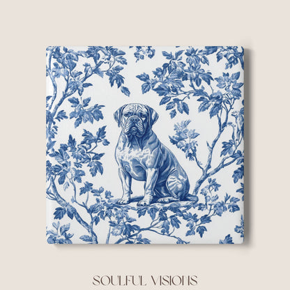 Dogue de Bordeaux Ceramic Coaster French Toile