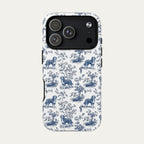 Bernedoodle Blue Toile Phone case