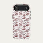 Pekingese Burgundy Toile phone Case