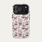Chihuahua Longhaired Burgundy Toile phone Case