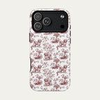 Havanese Burgundy Toile phone Case