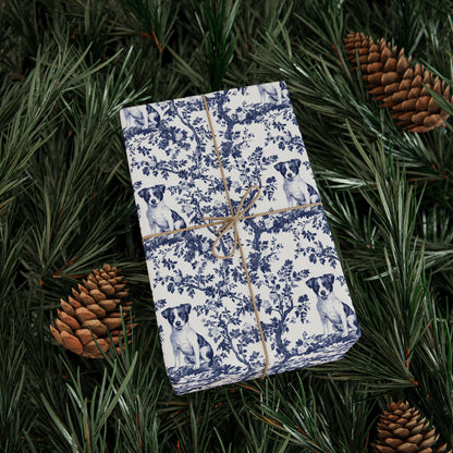 Jack Russell French Toile De Jouy Wrapping Paper