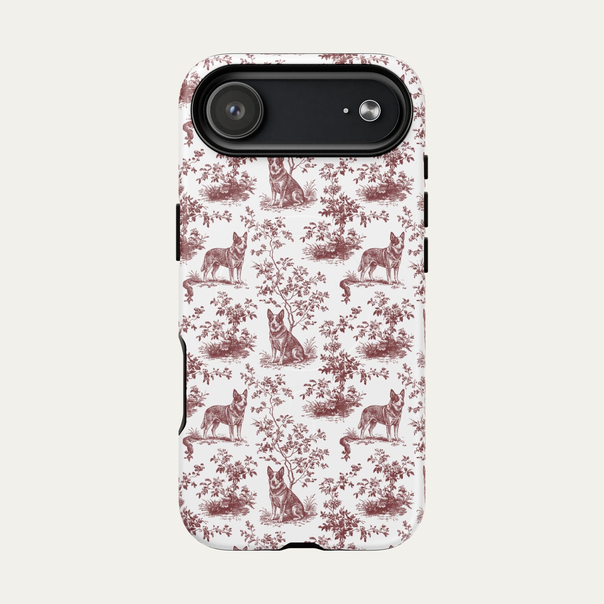 Australian Cattle Dog Burgundy Toile phone Case