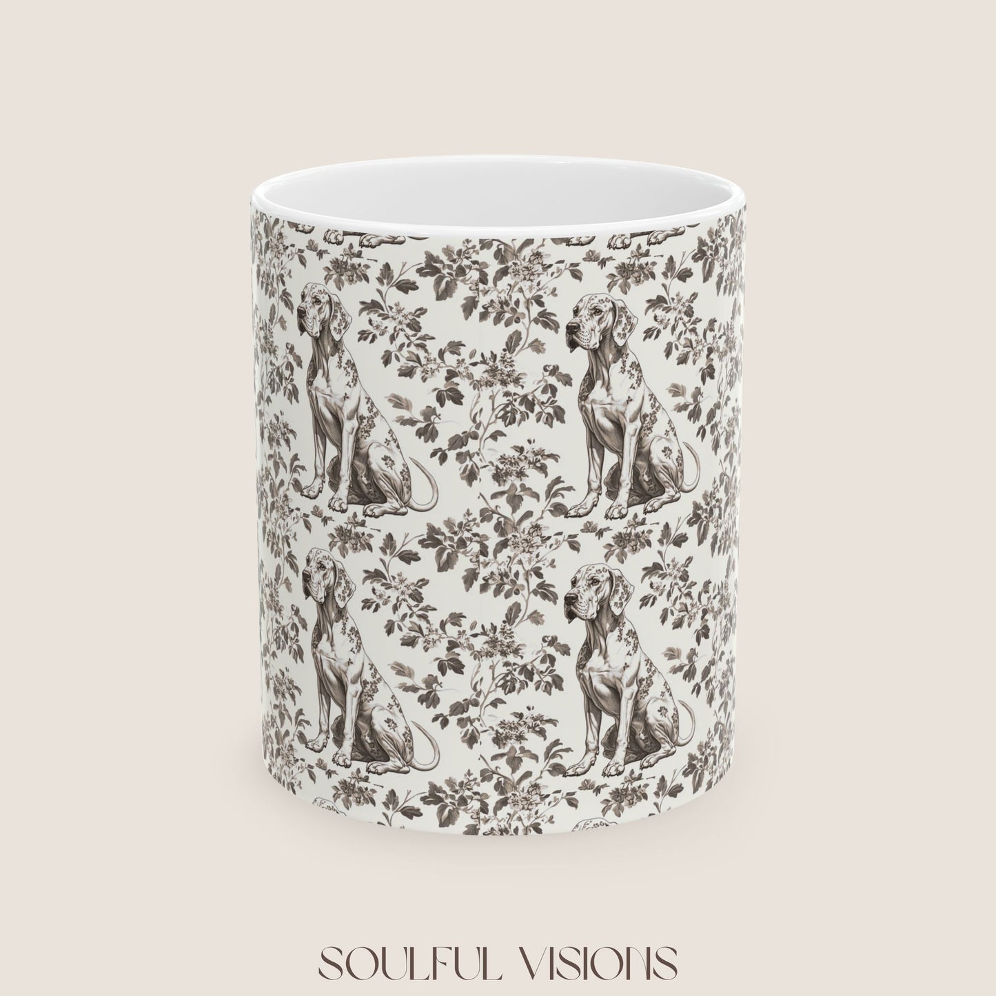 Great Dane Toile De Jouy Mug