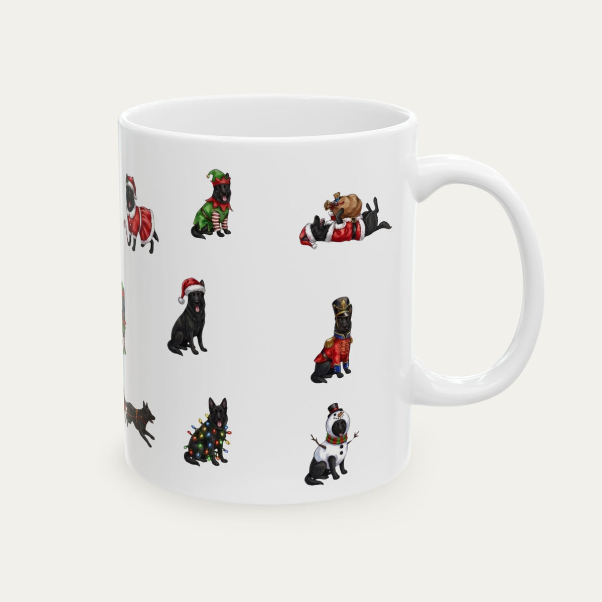 German Shepherd Balck Christmas Mug