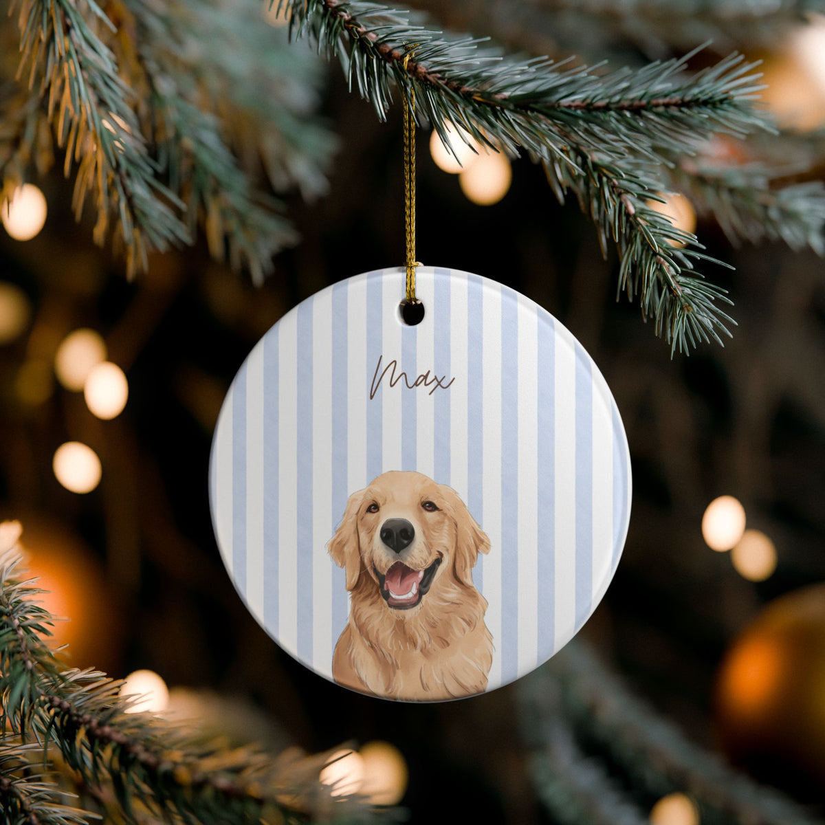Custom Watercolor Dog Ornament