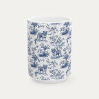 English Bulldog Blue Toile Mug