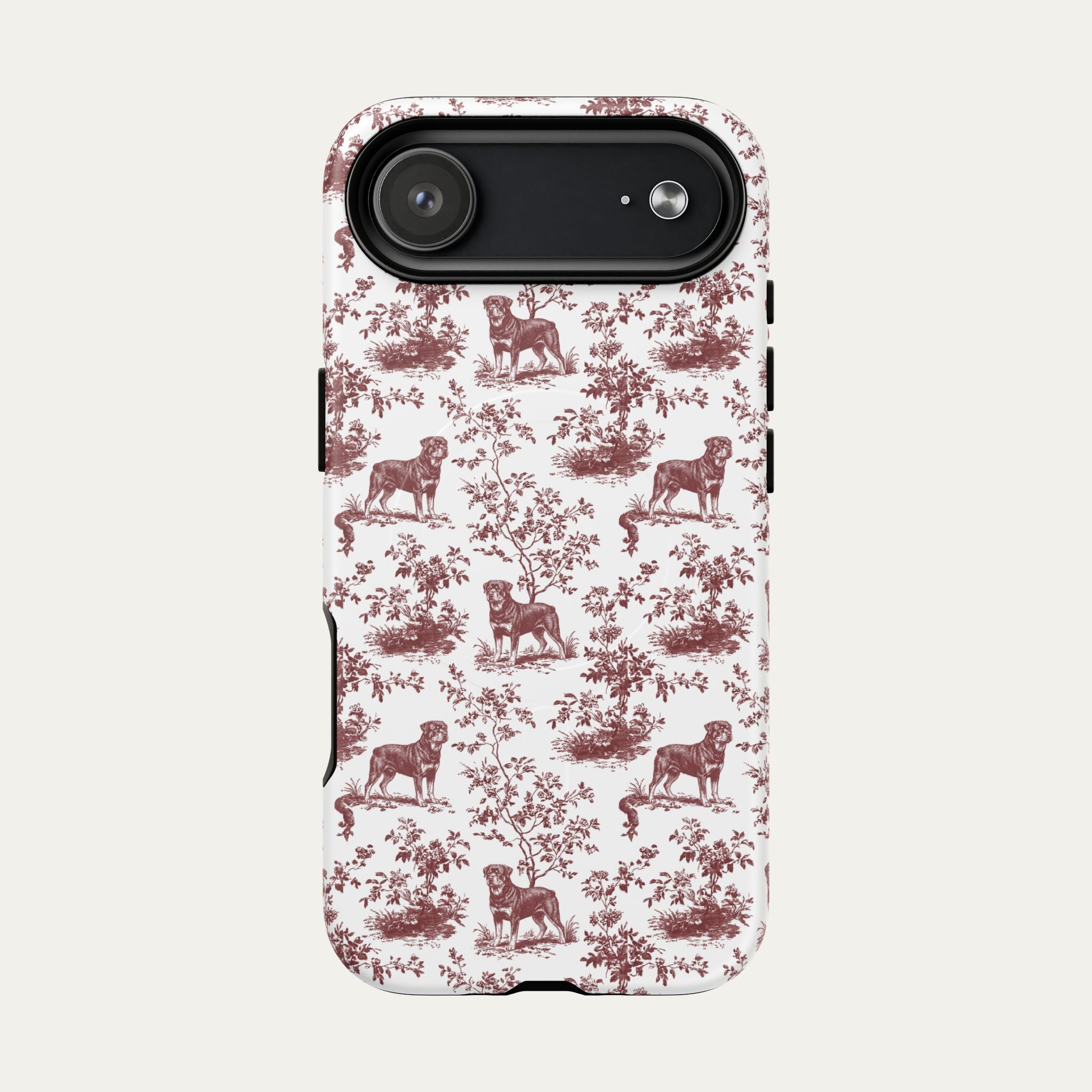 Rottweiler Burgundy Toile phone Case