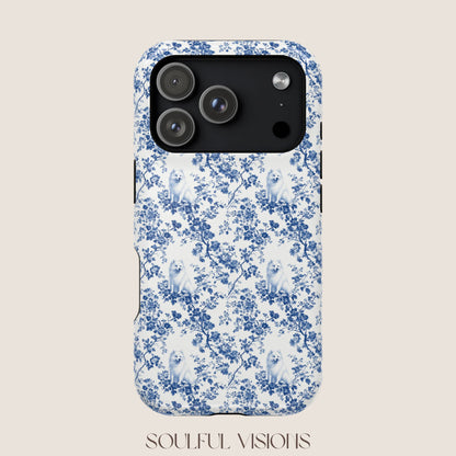 Samoyed Toile De Jouy Magnetic Phone Case