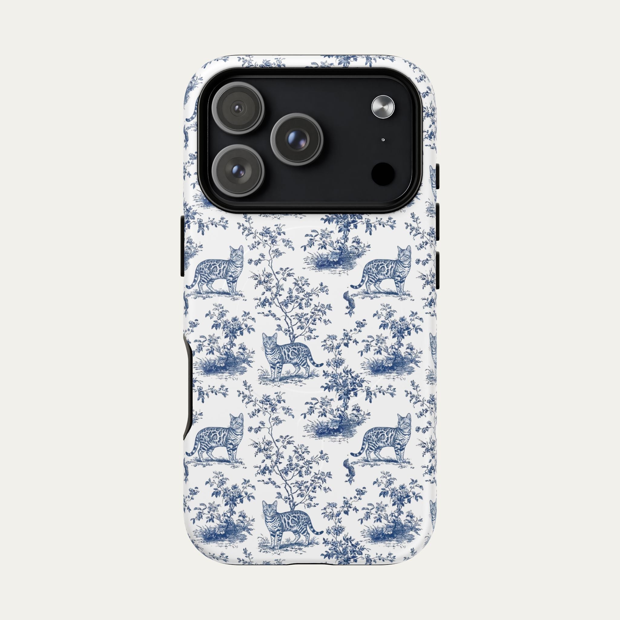Bengal Cat Blue Toile Phone case