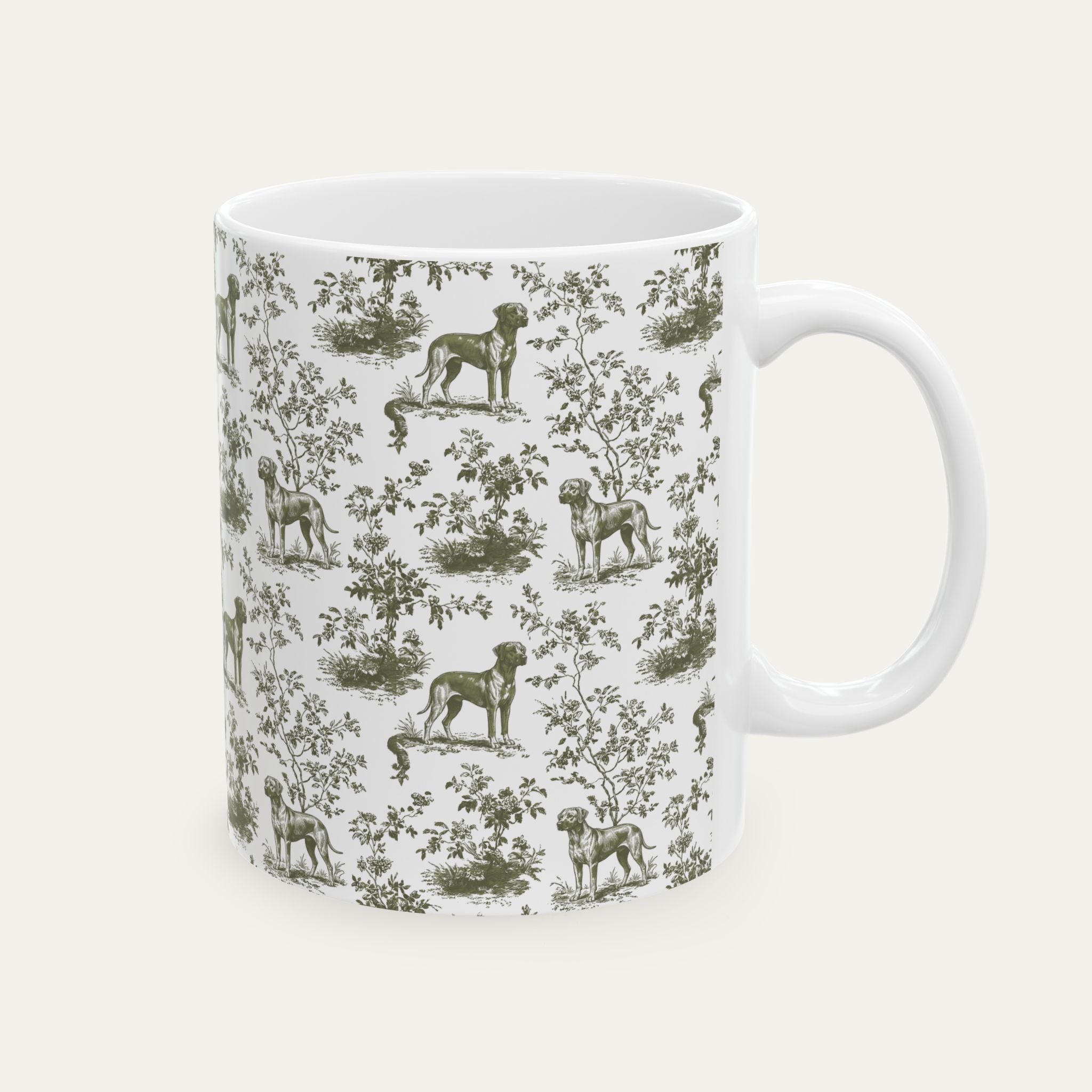 Rhodesian Ridgeback Sage Green Toile Mug