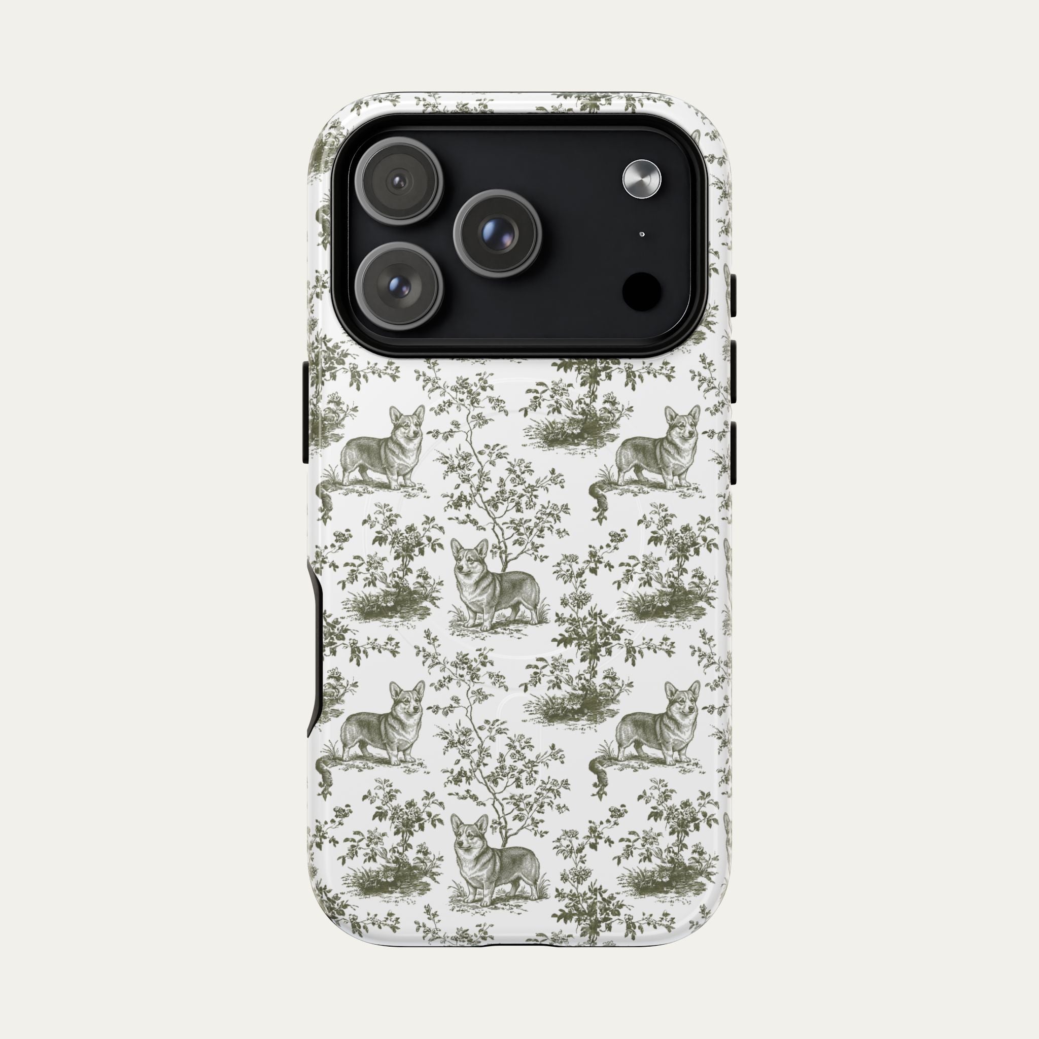 Dog Sage Green Toile phone Case