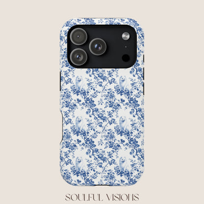 Samoyed Toile De Jouy Magnetic Phone Case