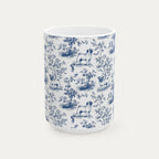 Pug Blue Toile Mug