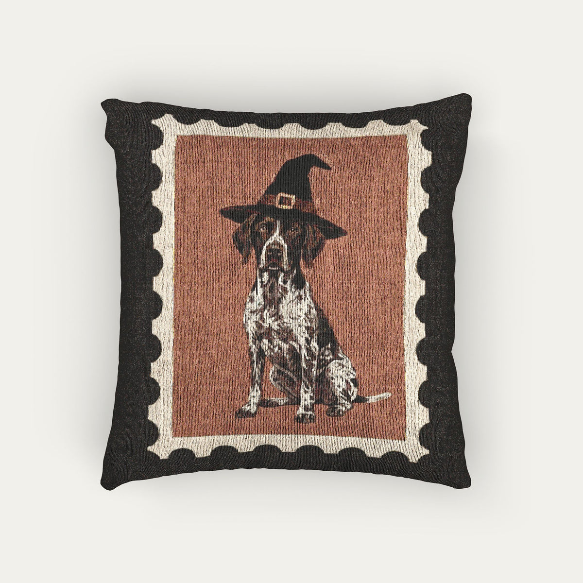 German Shorhaired Pointer Halloween Woven Pillow