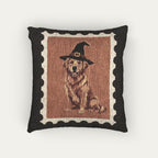 Golden Retriever Red Halloween Woven Pillow