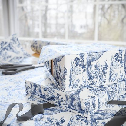 Golden Retriever French Toile De Jouy Wrapping Paper