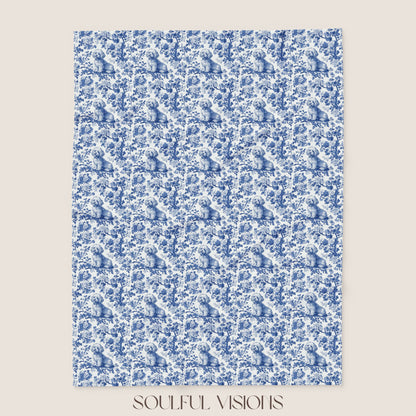 Bichon Fries French Toile De Jouy Blanket
