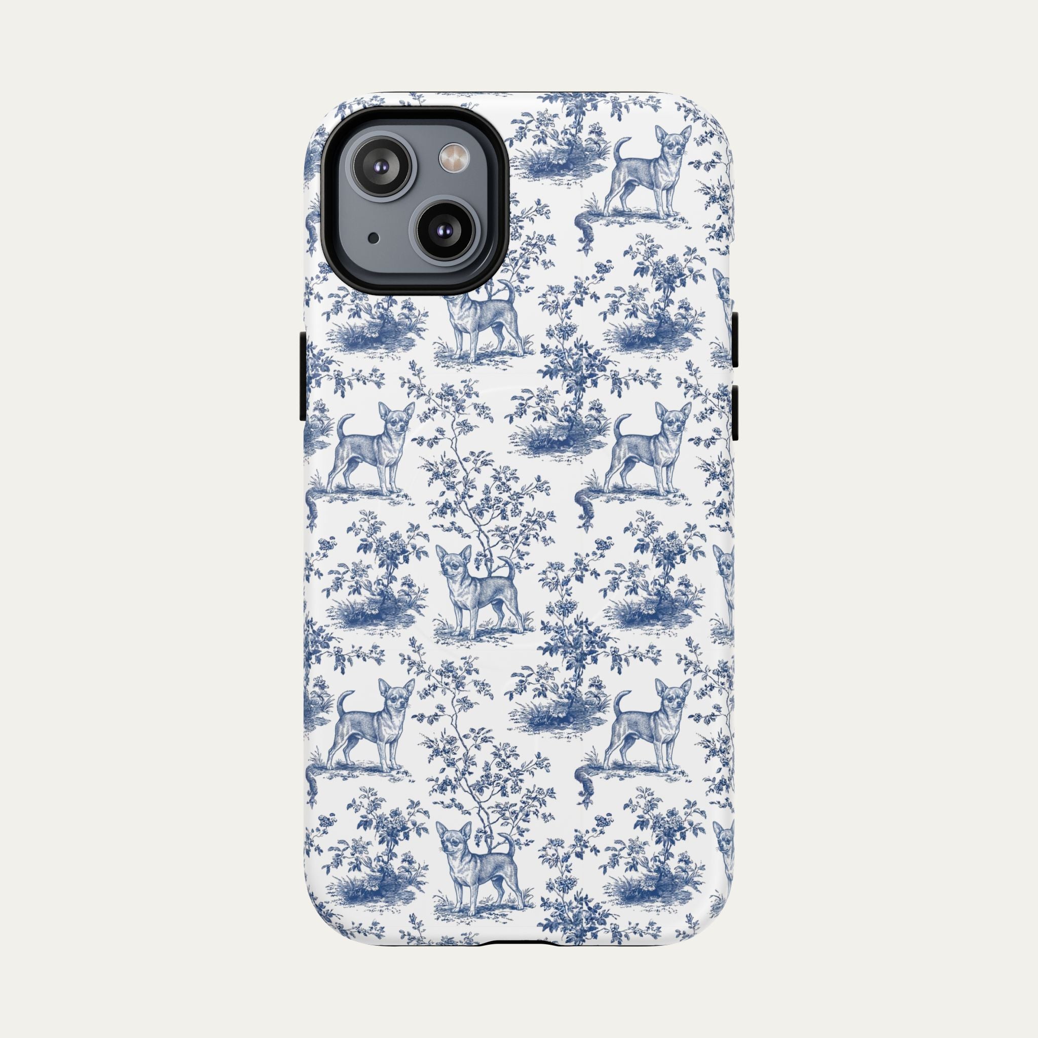 Chihuahua Shorthaired Blue Toile Phone case