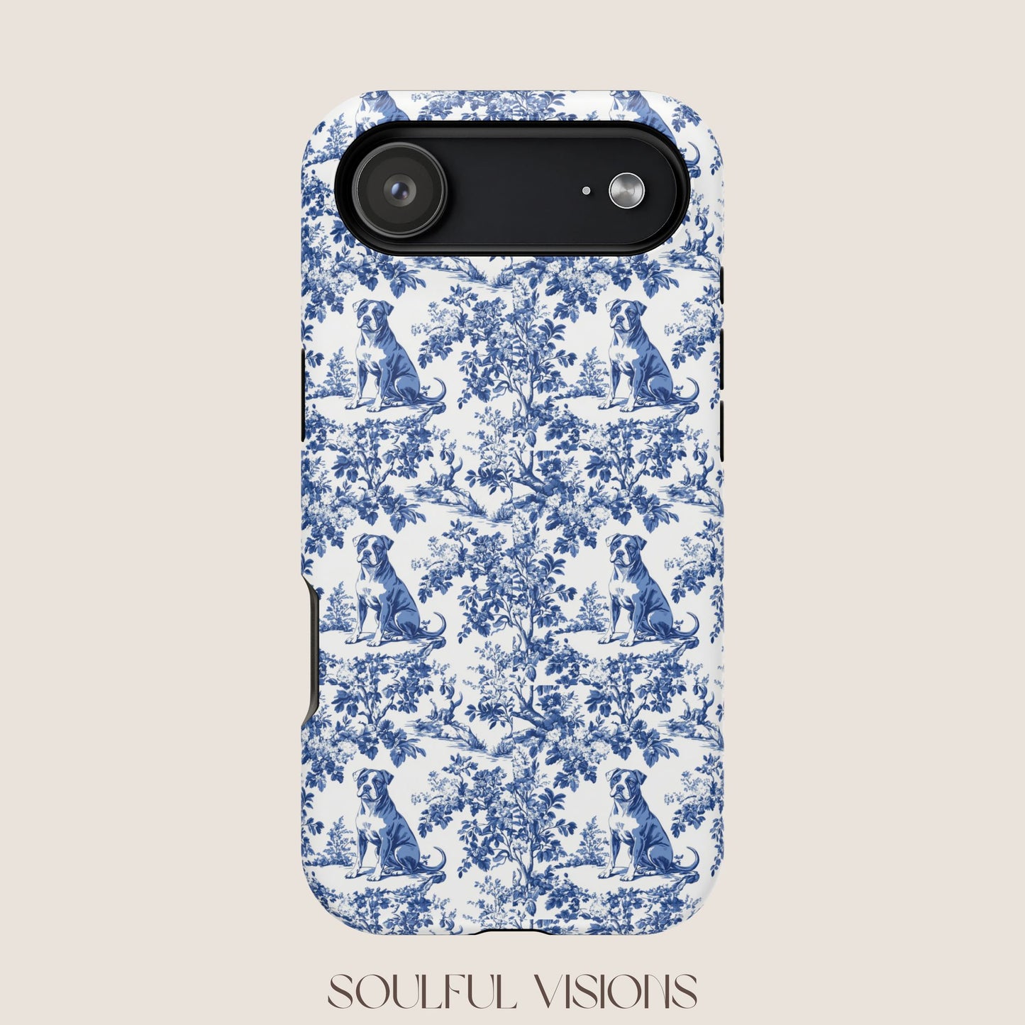 Pitbull Toile De Jouy Magnetic Phone Case