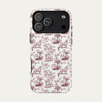 Golden Retriever Burgundy Toile phone Case