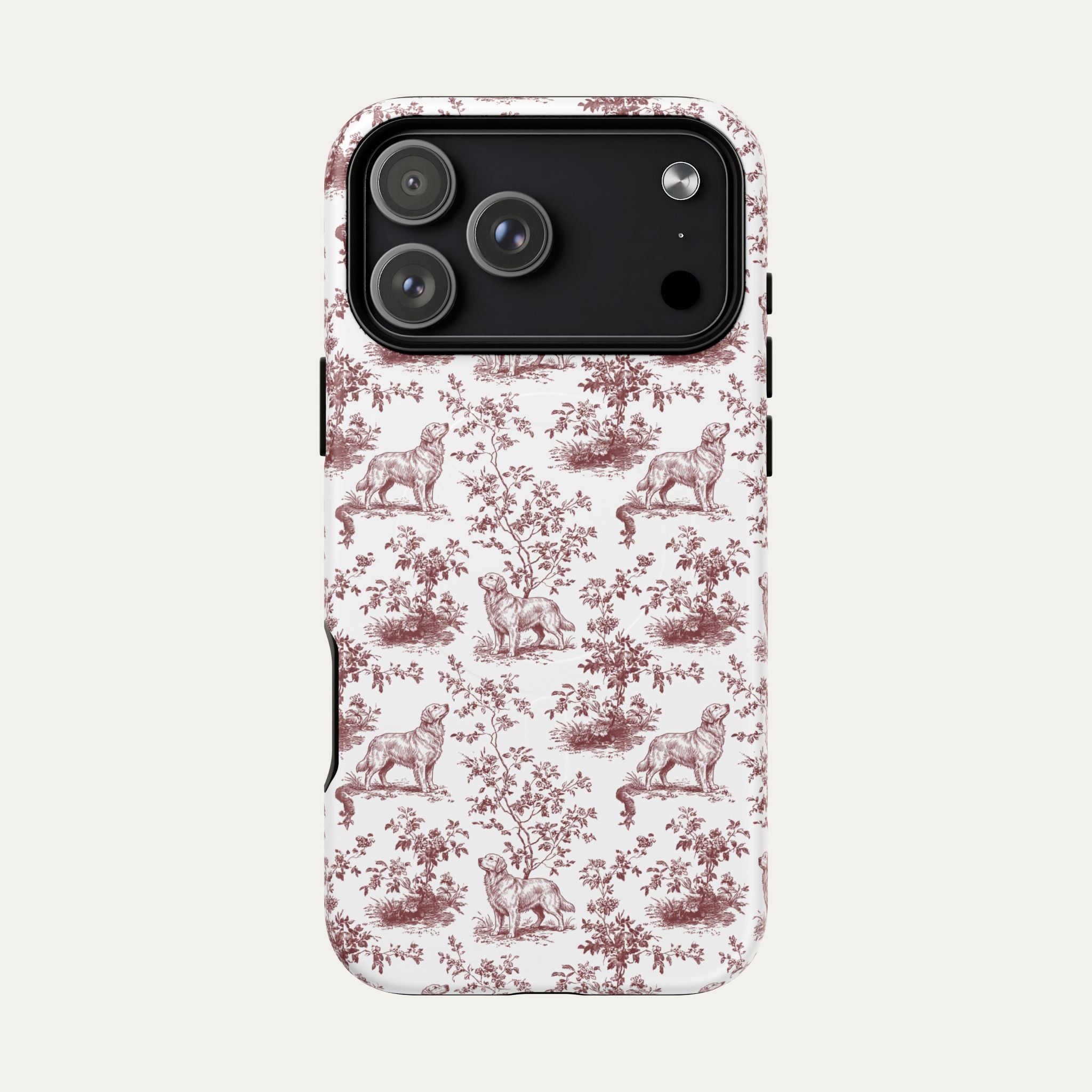 Golden Retriever Burgundy Toile phone Case