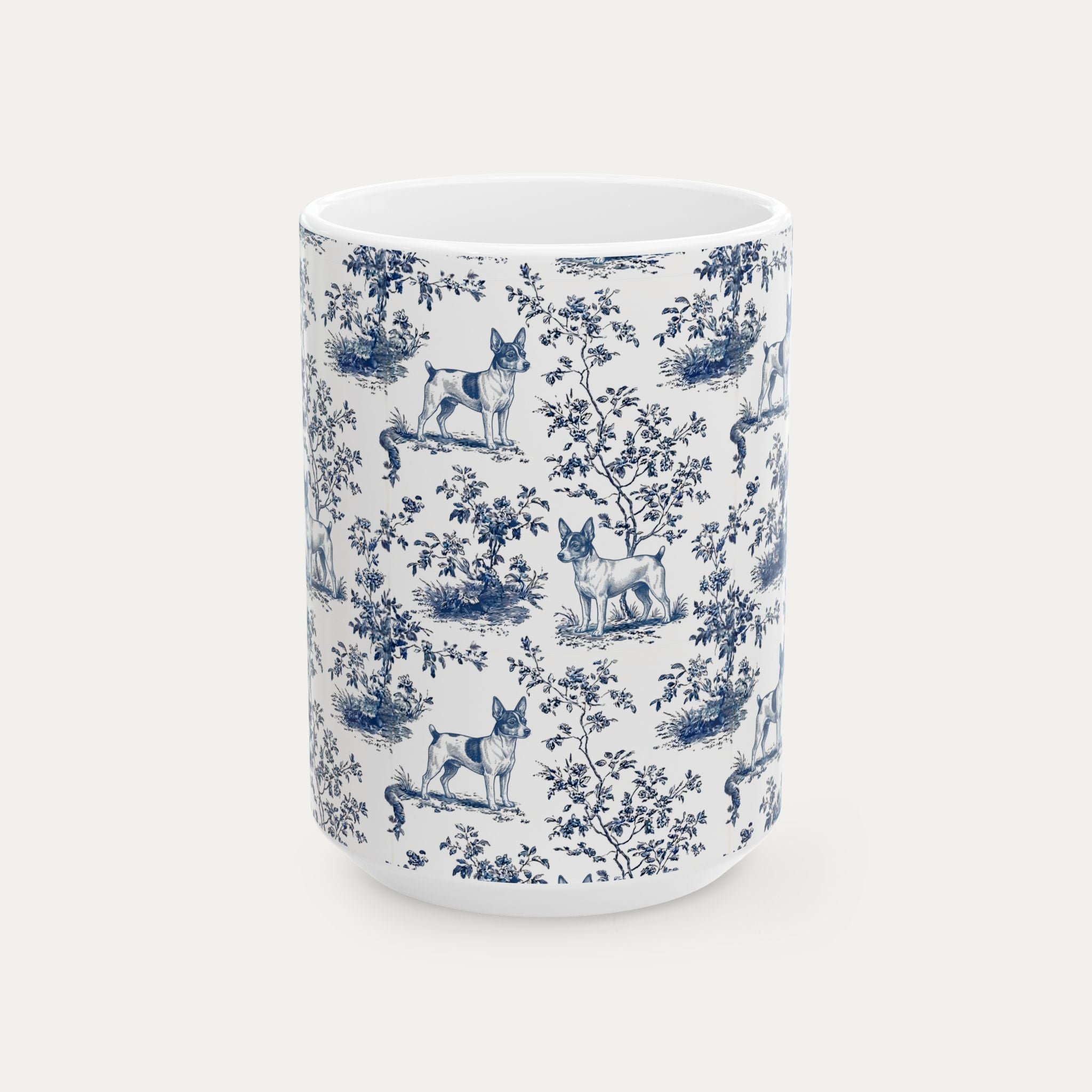 Toy Fox terrier Blue Toile Mug