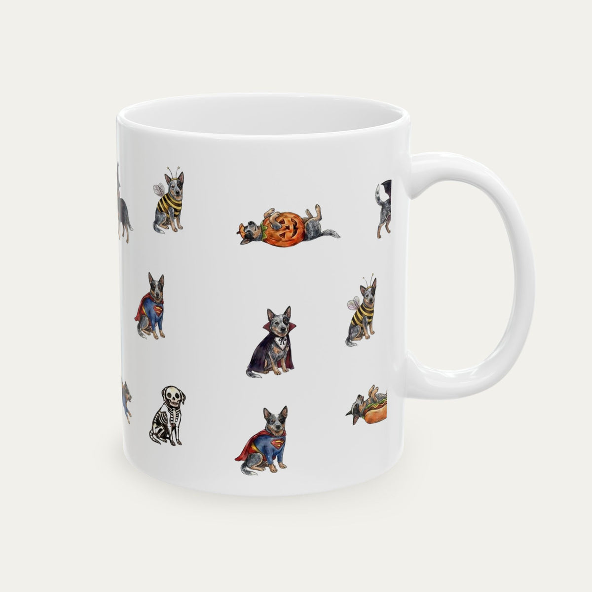 Australian Cattle  Blue Halloween mug