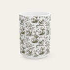 Pomeranian Sage Green Toile Mug