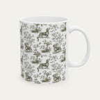 Dachshund Shorthaired Sage Green Toile Mug